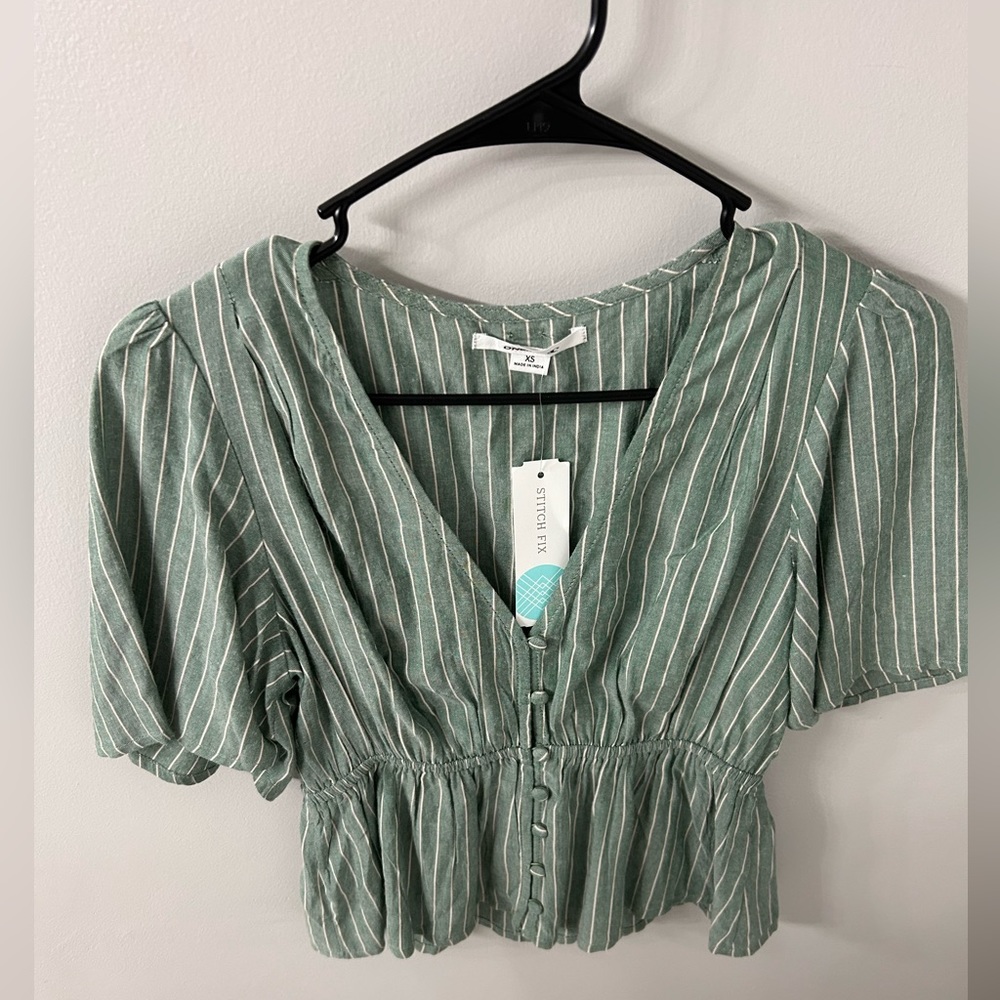 O’Neill Mariah Peplum vneck top size xsmall NWT